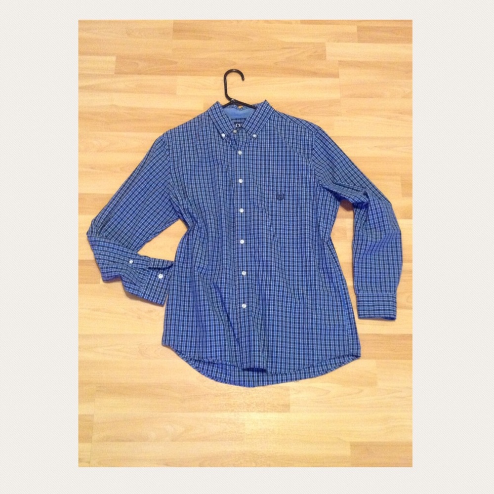 Chaps Plaid Long Sleeve Button Down Size M